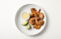 Shrimp with mustard-lime dipping sauce