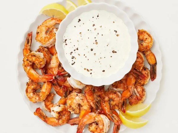 Shrimp with pickled jalapeño rémoulade