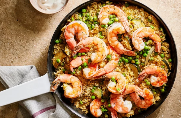 Shrimp with zucchini and spicy couscous