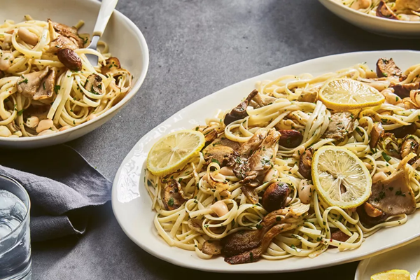 Shroom & white bean scampi