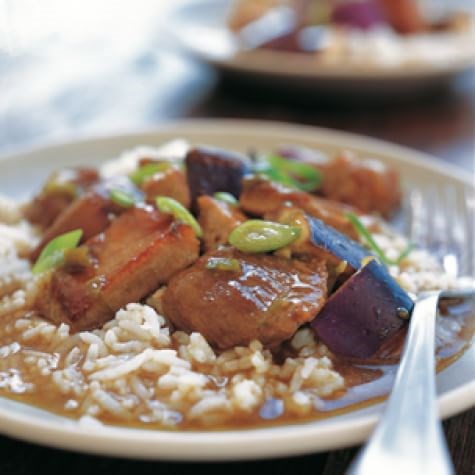 Sichuan braised pork with eggplant