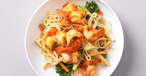 Sichuan chilli prawn noodles