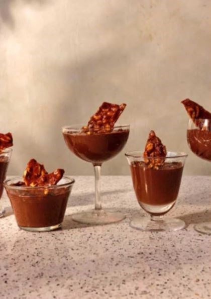 Sichuan dark chocolate crémeux with peanut brittle