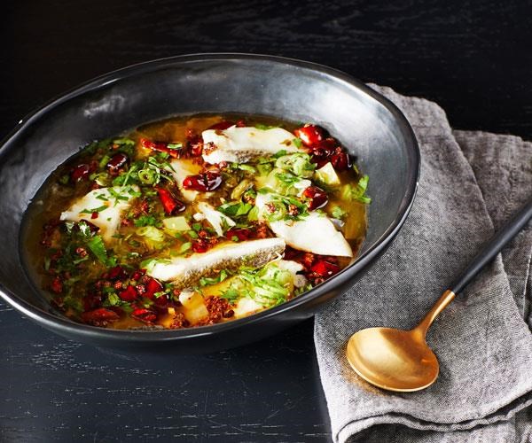 Sichuan sour and spicy poached fish with pickled mustard greens