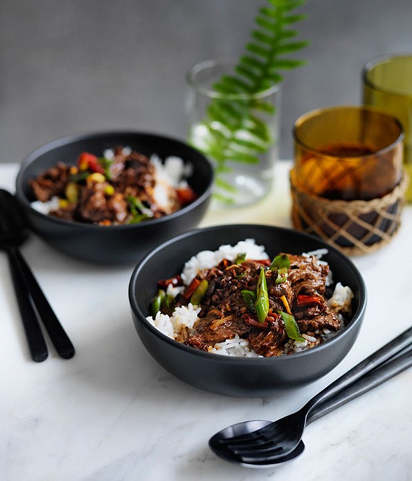 Sichuan-style boiled beef with rice