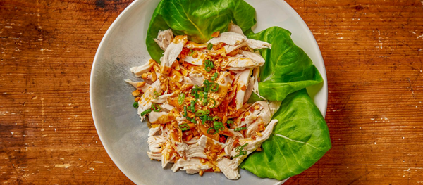 Sichuan-style cold poached chicken with double sesame sauce