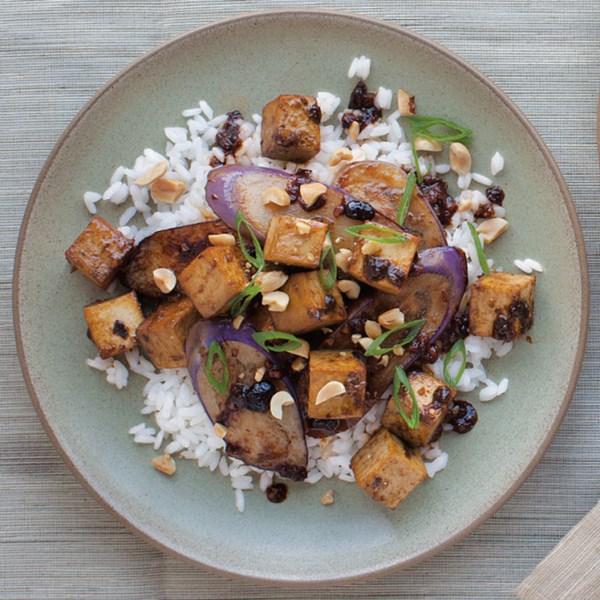 Sichuan-style eggplant with tofu
