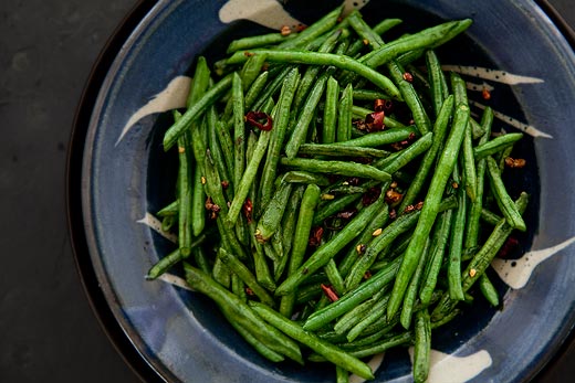Sichuan style stir-fried Chinese long beans