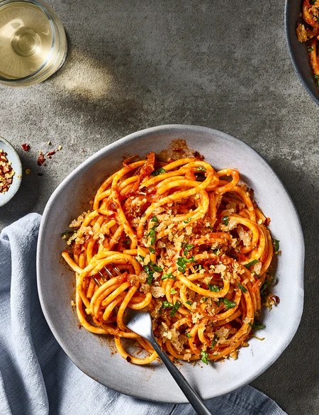 Sicilian anchovy pasta