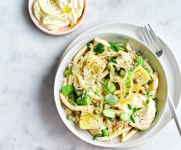 Sicilian artichoke, broad bean and pecorino salad