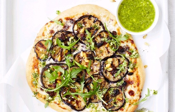 Sicilian aubergine pizzas