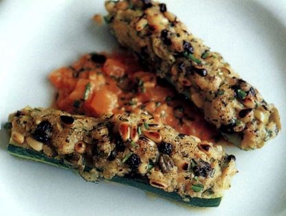 Sicilian baked courgette with orange, pine nuts and herbs