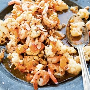 Sicilian-style shrimp with cauliflower & almonds