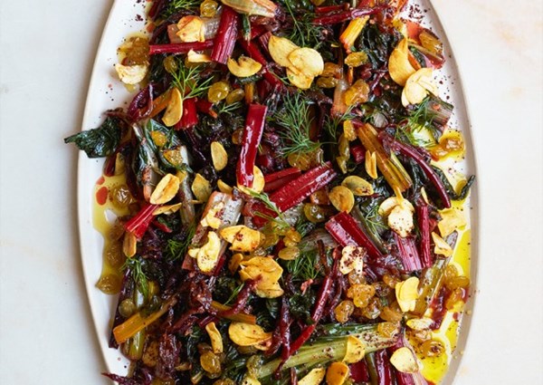 Side-of-greens with crispy garlic