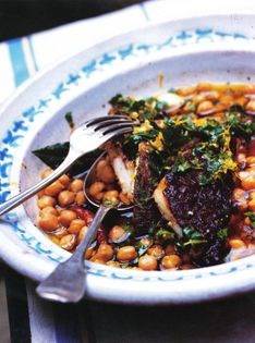 Signor Belcapo's olive-harvest salt cod and chickpeas (Baccala con ceci Belcapo)