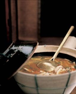 Silk squash and white mushroom soup