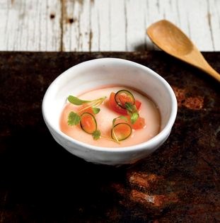 Silken tofu and watermelon gazpacho
