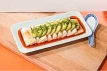 Silken tofu with avocado (E'li dou fu)