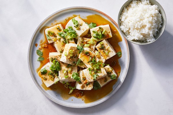 Silken tofu with spicy soy dressing [Hetty Lui McKinnon]