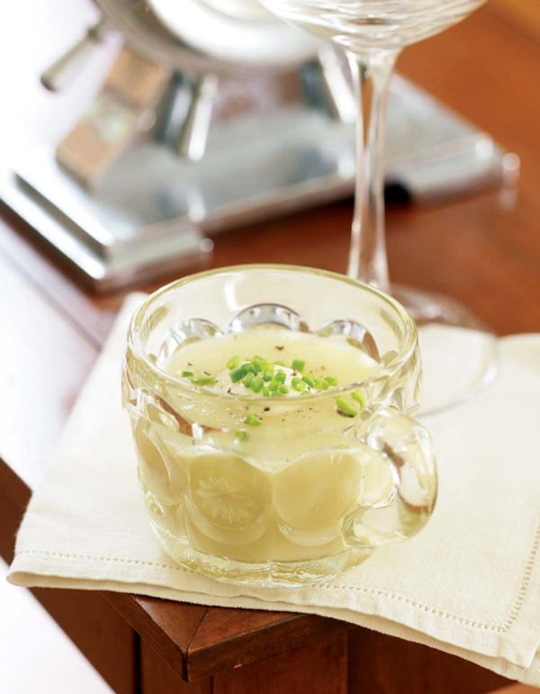 Silky leek and celery root soup