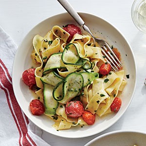 Silky pappardelle with zucchini ribbons