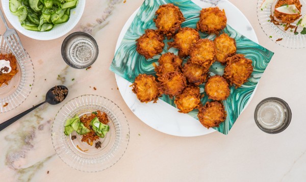 Silver dollar latkes