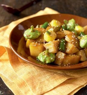 Simmered potatoes and squash (Gamja jorim)