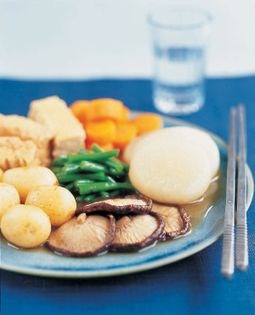 Simmered tofu with vegetables