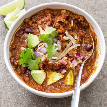 Simple beef chili with kidney beans