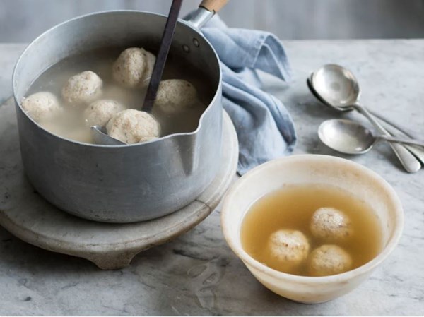 Simple chicken soup with matzo balls