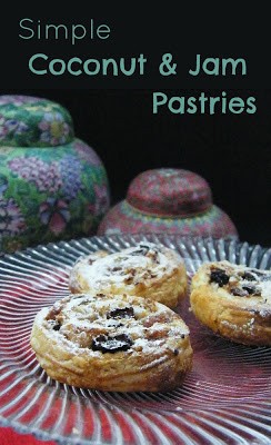 Simple coconut & jam pastries