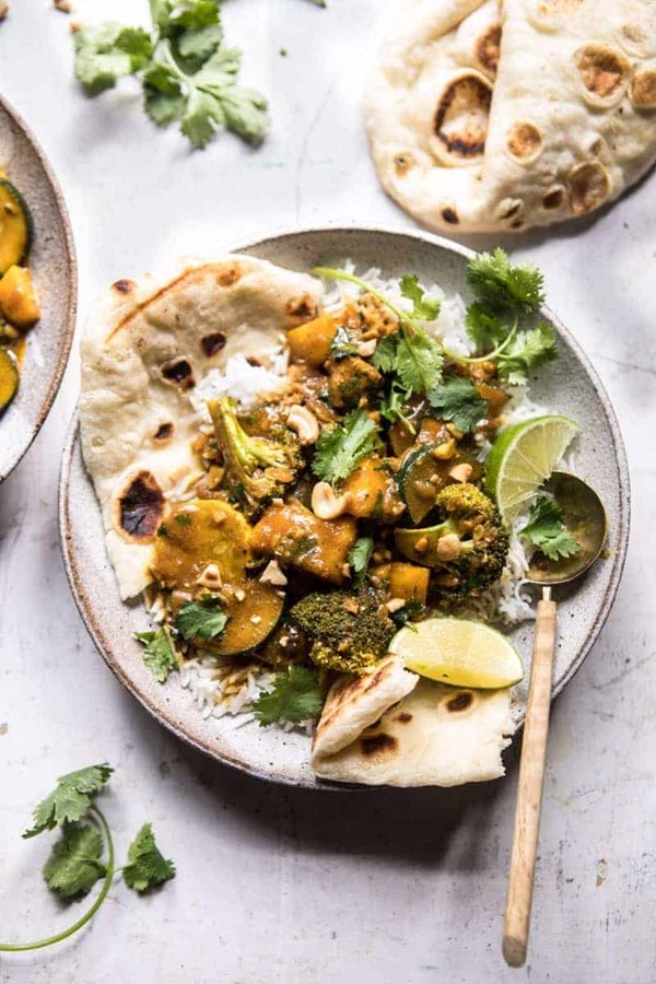 Simple coconut mango chicken and broccoli curry