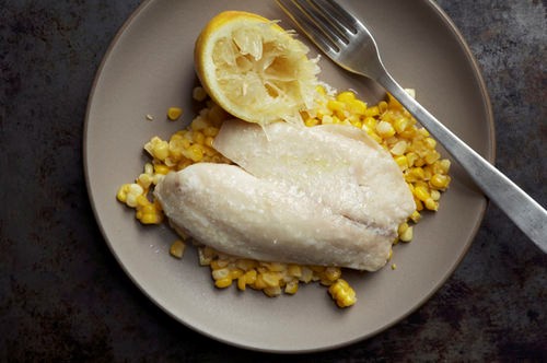 Simple fish and corn