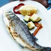 Simple grilled sea bass