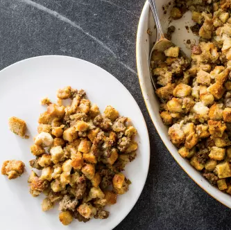 Simple holiday stuffing with sausage