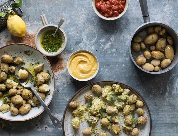 Simple Jersey Royals with summer tartare