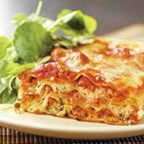 Simple lasagna with hearty tomato-meat sauce