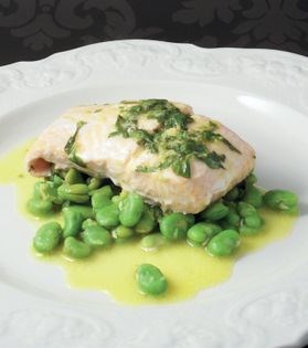 Simple poached fillet of salmon