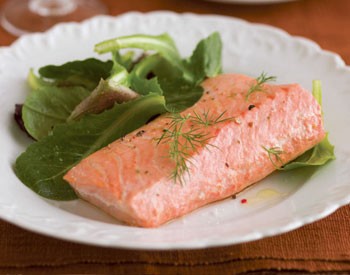 Simple poached salmon