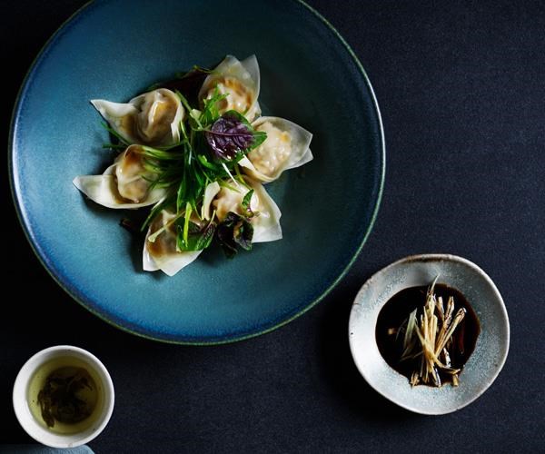 Simple pork dumplings with black vinegar and ginger