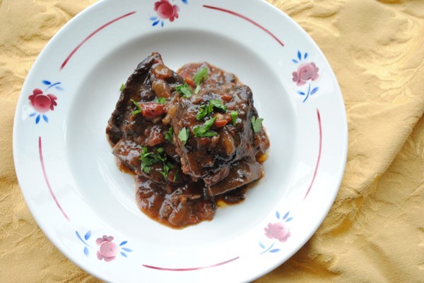 Simple red wine-braised short ribs