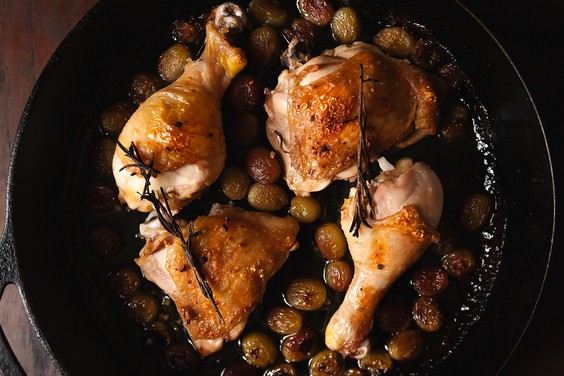 Simple roasted grape chicken