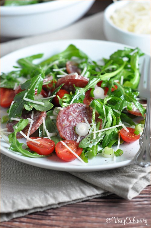 Simple salami salad