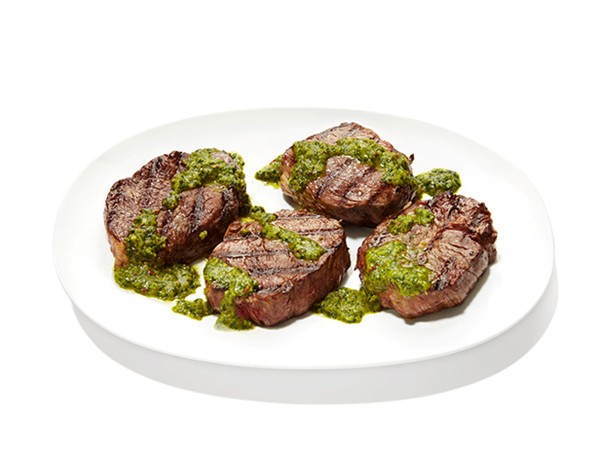 Simple sirloin steak with chimichurri