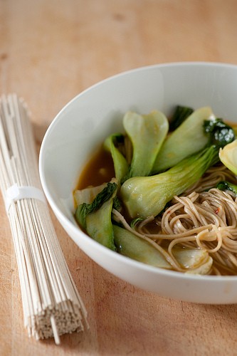 Simple soba noodle soup