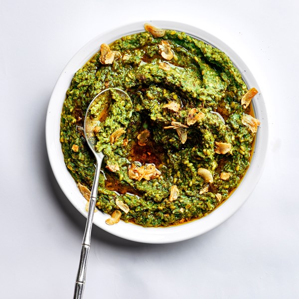Simple spinach khichdi