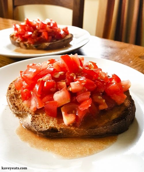 Simple tomato bruschetta