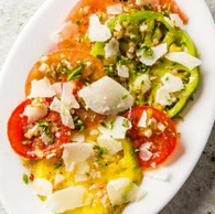 Simple tomato salad with pecorino Romano and oregano