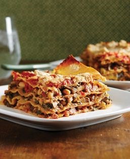 Simplified spinach-mushroom lasagna