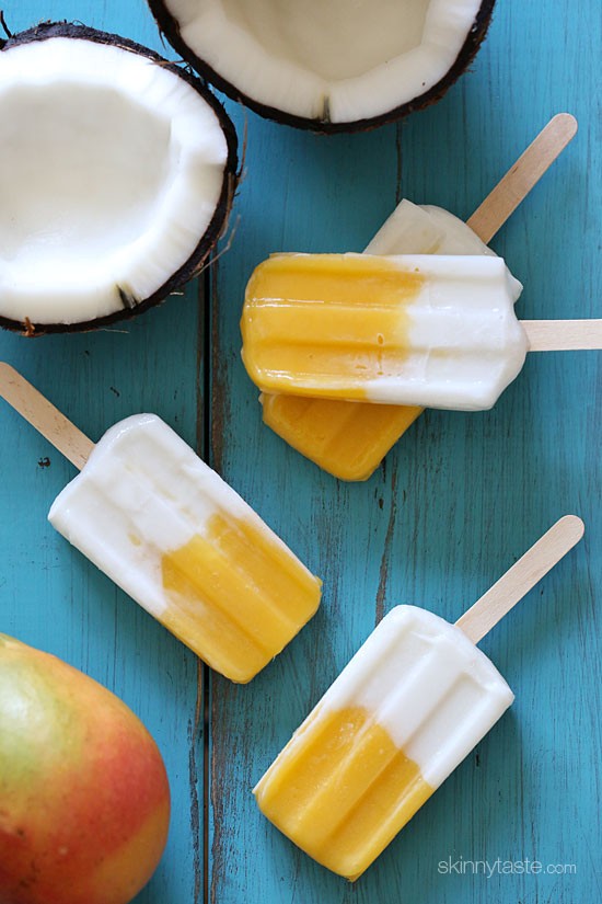 Simply obsessed frozen coconut mango pops